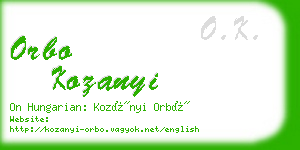 orbo kozanyi business card